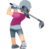 女子高尔夫：浅肤色emoji素材一 160x160像素