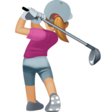 女子高尔夫：中浅肤色emoji素材一 160x160像素