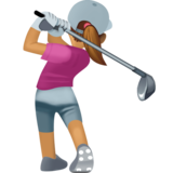 女子高尔夫：中等肤色emoji素材一 160x160像素