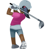 女子高尔夫：深色肤色emoji素材一 160x160像素