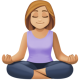 打坐的女人：中浅肤色emoji素材一 160x160像素