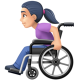 坐在手动轮椅上的女性：浅肤色emoji素材一 160x160像素