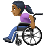 坐在手动轮椅上的女性：中深色肤色emoji素材一 160x160像素