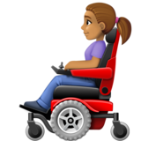 坐电动轮椅的女性：中等肤色emoji素材一 160x160像素