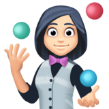 女性杂耍：浅肤色emoji素材一 160x160像素