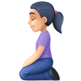 跪着的女人：浅肤色emoji素材一 160x160像素