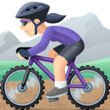 女子山地自行车：浅肤色emoji素材一 160x160像素