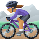 女子山地自行车：中等肤色emoji素材一 160x160像素