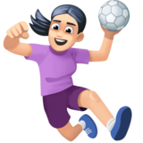 打手球的女人：浅肤色emoji素材一 160x160像素