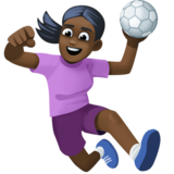 打手球的女人：深色肤色emoji素材一 160x160像素