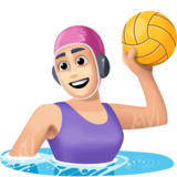 女子水球：浅肤色emoji素材一 160x160像素