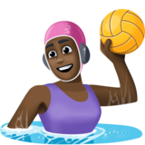 玩水球的女人：深色肤色emoji素材一 160x160像素