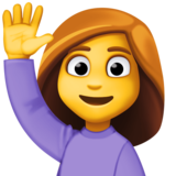 举手的女人emoji素材一 160x160像素