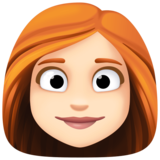 女：浅肤色，红头发emoji素材一 160x160像素