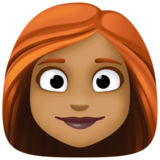 女性：中黑肤色，红发emoji素材一 160x160像素