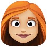 女性：中浅肤色，红发emoji素材一 160x160像素