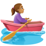 女子划艇：中等肤色emoji素材一 160x160像素