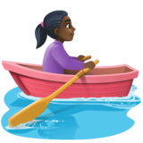 女子划艇：深色肤色emoji素材一 160x160像素