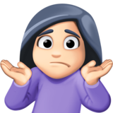 女人耸肩：浅肤色emoji素材一 160x160像素