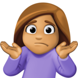 女人耸肩：中等肤色emoji素材一 160x160像素