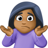 女人耸肩：中黑肤色emoji素材一 160x160像素