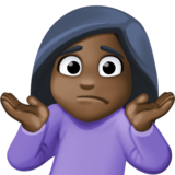 女人耸耸肩：深色肤色emoji素材一 160x160像素