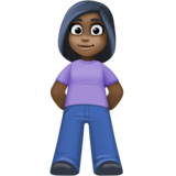 女性站立：深色肤色emoji素材一 160x160像素