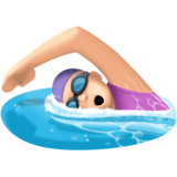 女子游泳：浅肤色emoji素材一 160x160像素