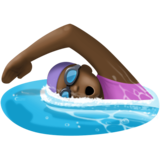 女子游泳：深色肤色emoji素材一 160x160像素