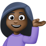 单手举起的女人：深色肤色emoji素材一 160x160像素