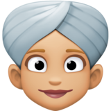 戴头巾的女人：中等浅肤色emoji素材一 160x160像素