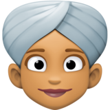 戴头巾的女人：中等肤色emoji素材一 160x160像素