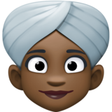 戴头巾的女人：深色肤色emoji素材一 160x160像素