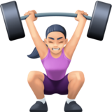 女性举重：浅肤色emoji素材一 160x160像素