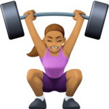 女性举重：中等肤色emoji素材一 160x160像素
