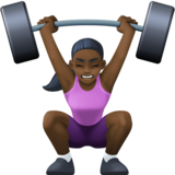 女性举重：深色肤色emoji素材一 160x160像素