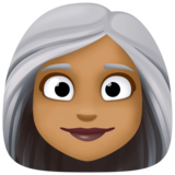 女性：中黑肤色，白发emoji素材一 160x160像素