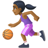 打球的女人：中黑肤色emoji素材一 160x160像素