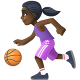 打球的女人：深色肤色emoji素材一 160x160像素