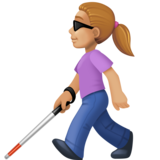 拿拐杖的女人：中浅肤色emoji素材一 160x160像素