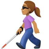拿拐杖的女人：中等肤色emoji素材一 160x160像素