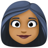 女性：中黑肤色emoji素材一 160x160像素