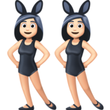 有兔子耳朵聚会的女人，1-2型emoji素材一 160x160像素