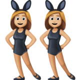 有兔子耳朵聚会的女人，3型emoji素材一 160x160像素