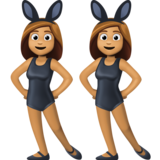 有兔子耳朵聚会的女人，4型emoji素材一 160x160像素