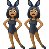 有兔子耳朵聚会的女人，5型emoji素材一 160x160像素