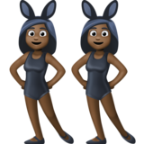 有兔子耳朵聚会的女人，6型emoji素材一 160x160像素