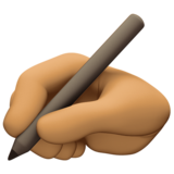 写字的手：中等肤色emoji素材一 160x160像素