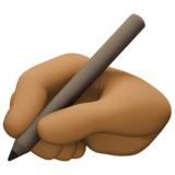 写字的手：中黑肤色emoji素材一 160x160像素