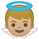 小天使：中等浅肤色emoji素材一 160x160像素